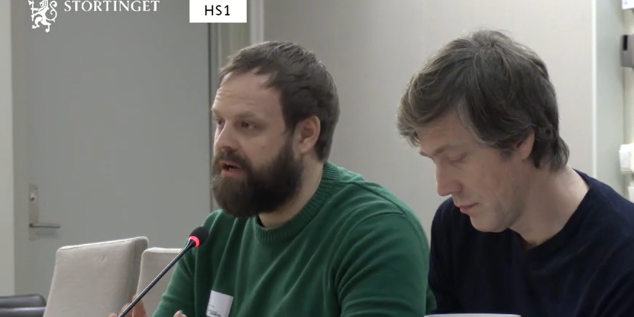 Leder i NTL Nav Torgeir Homme deltok på høring i Stortinget sammen med forbundssekretær i NTL Torstein Brechan.