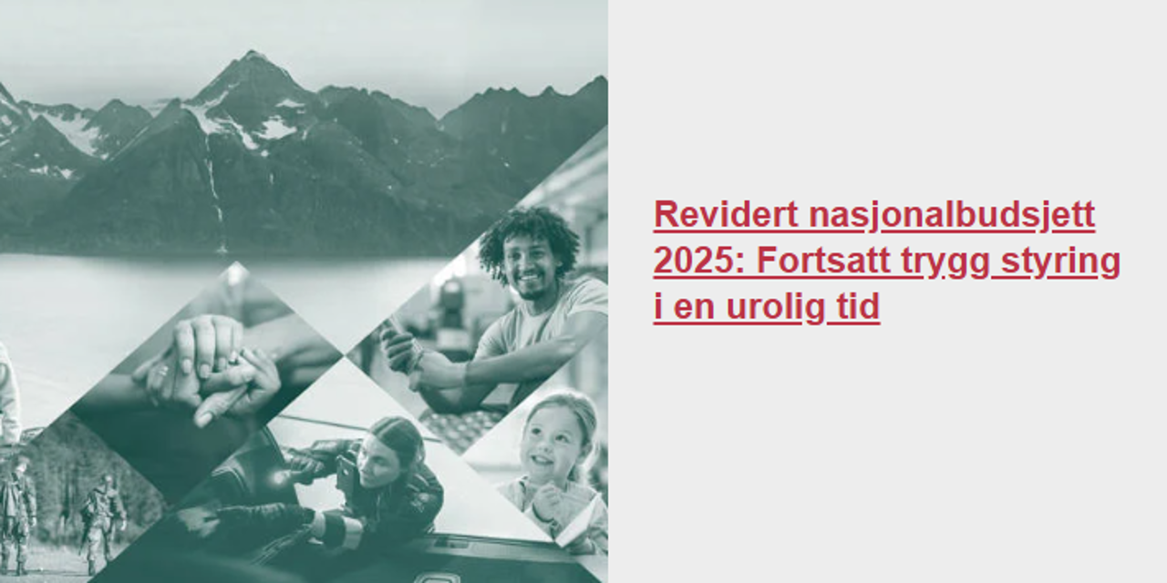 Faksimile av sendingen til Regjeringens fremleggelse av revidert nasjonalbudsjett