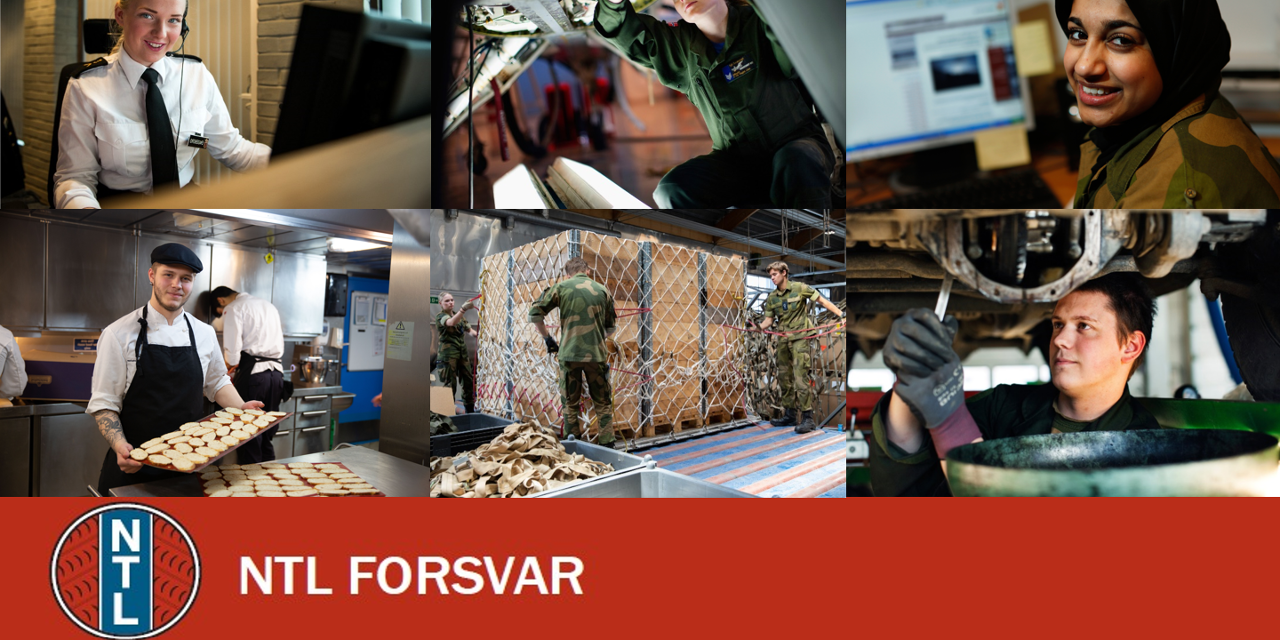En bildeserie med folk i forskjellige sivile yrker i forsvaret.